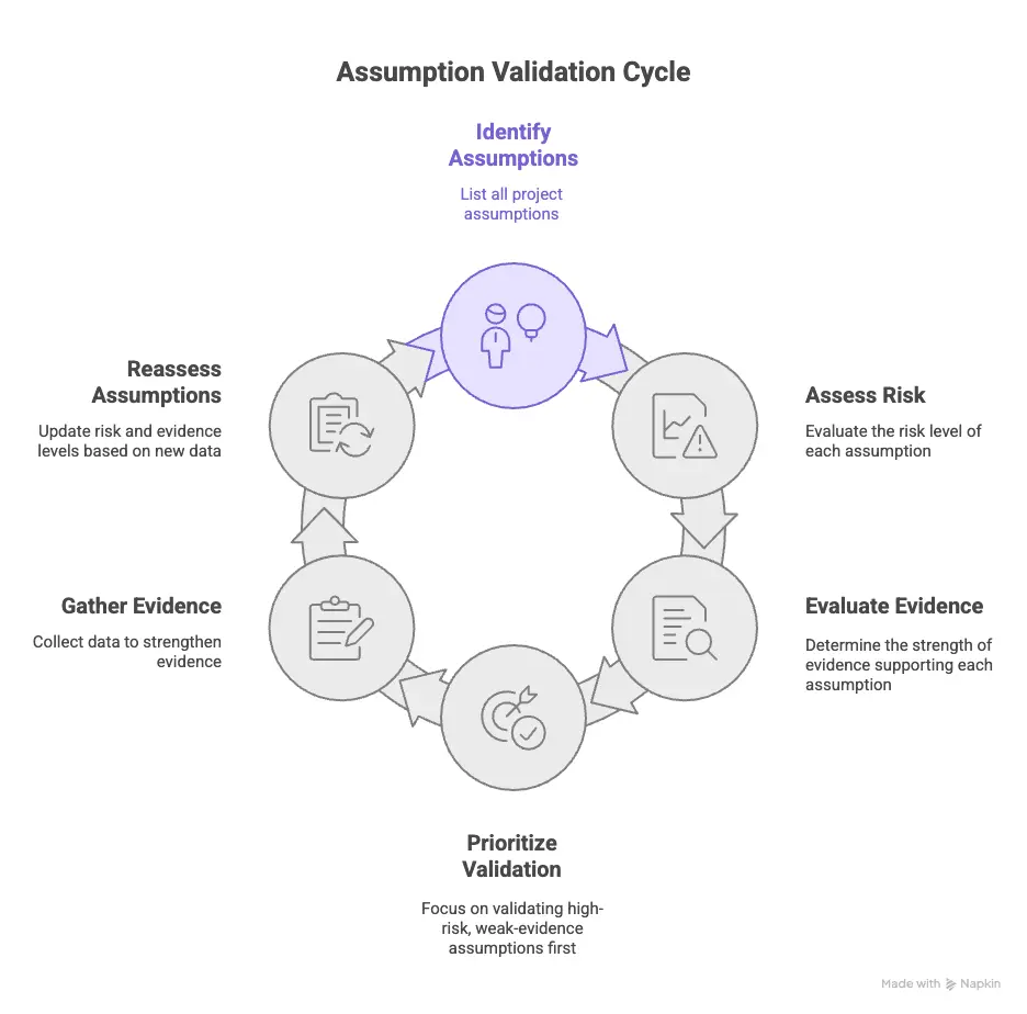 Product risk management: assumption validation cycle
