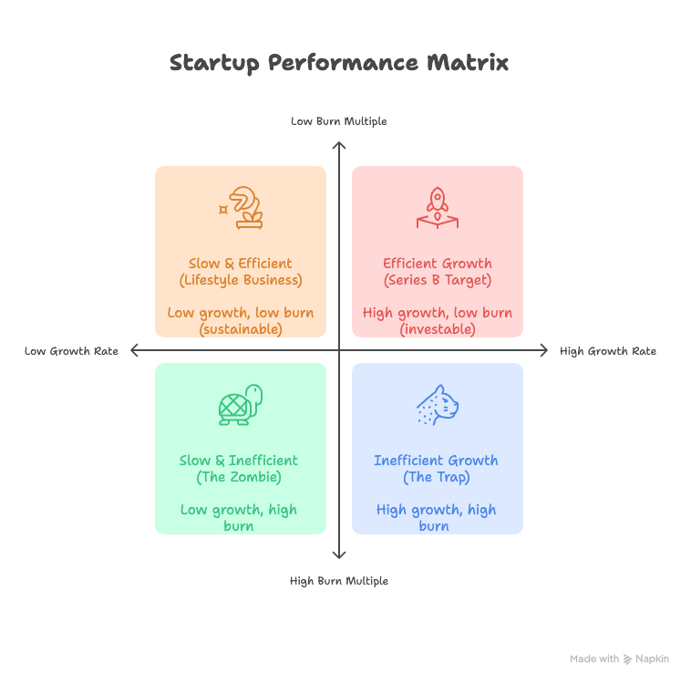 Series B: Startup performance matrix
